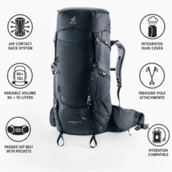Zaino Deuter Aircontact Core 60+10 Black