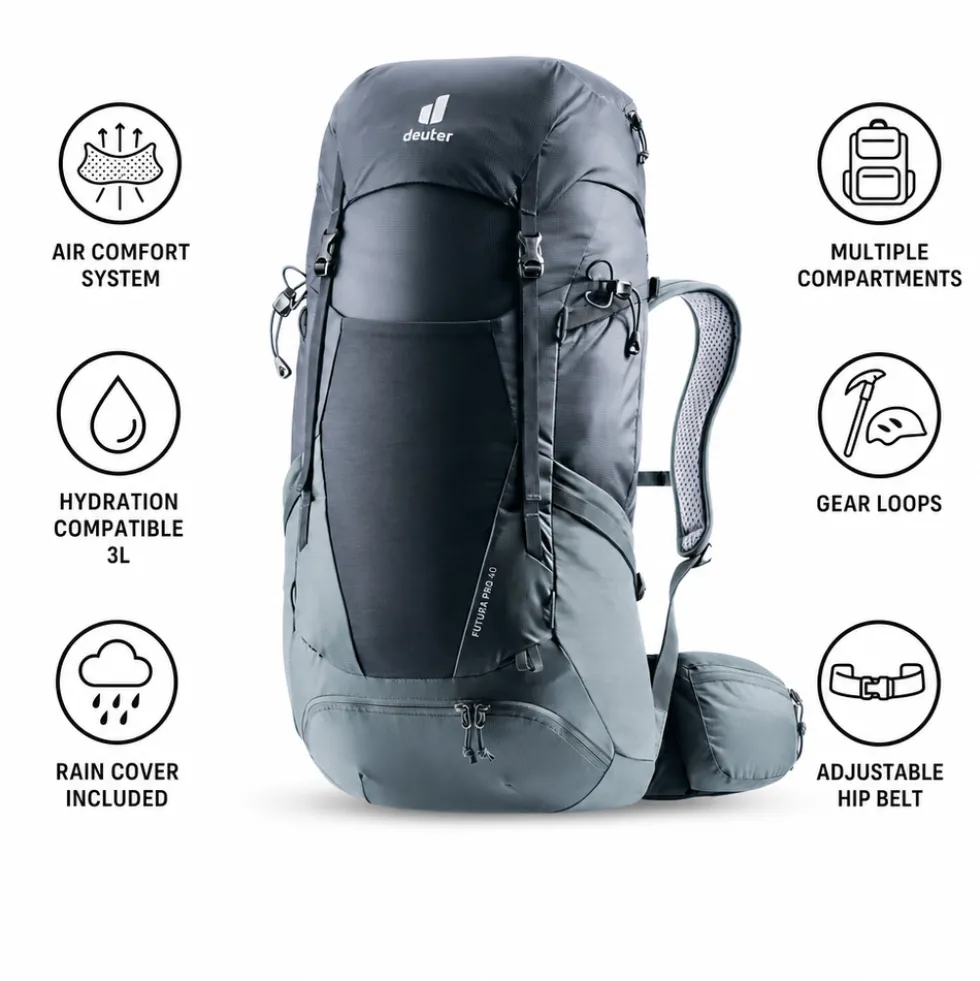 Zaino Deuter Futura Pro 40 Black Graphite