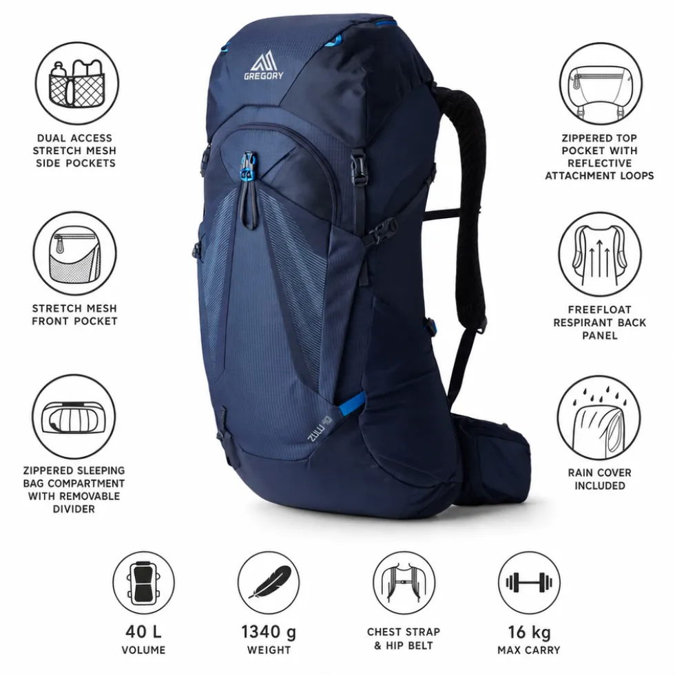 Zaino Gregory Zulu 40 Halo Blue