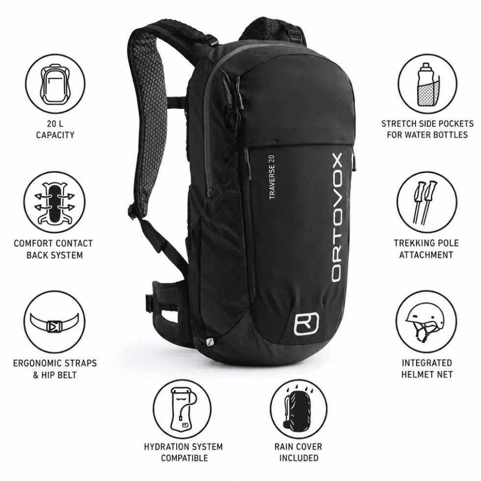 Zaino Ortovox Traverse 20 Black Raven