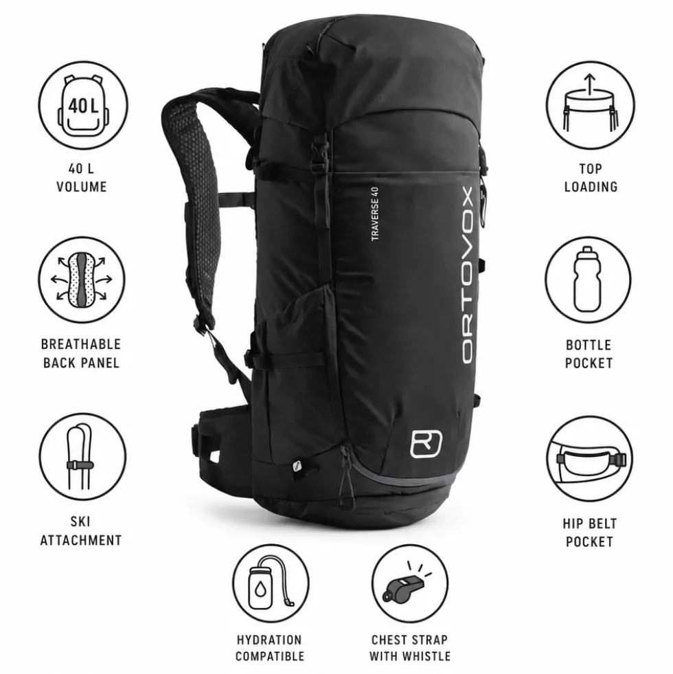 Zaino Ortovox Traverse 40 Black Raven