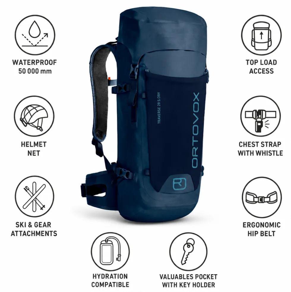 Zaino Ortovox Traverse 28 S Dry Blue Lake