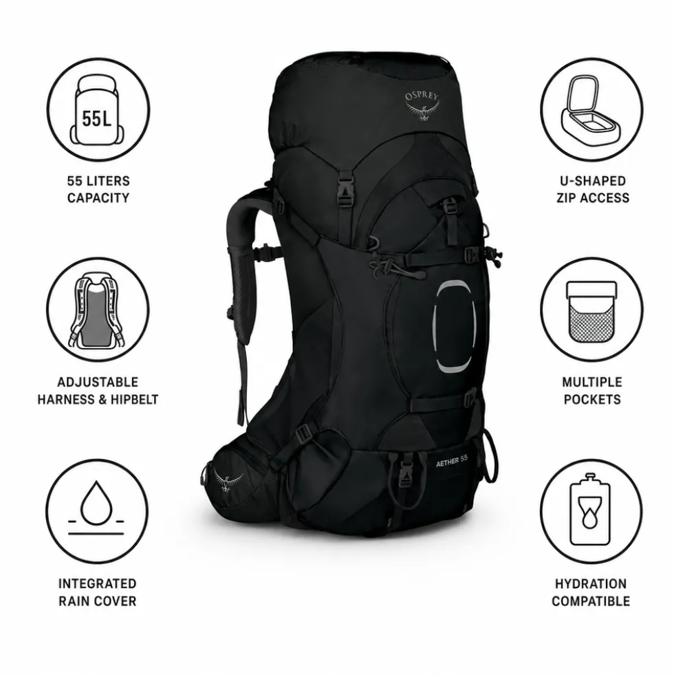 Zaino Osprey Aether 55 Black