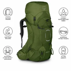 Zaino Osprey Aether 55 Garlic Mustard Green