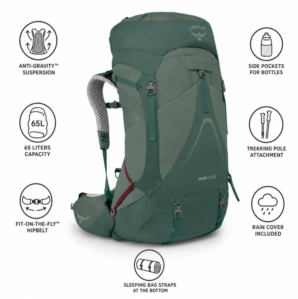 Zaino Osprey Aura Ag Lt 65 Koseret/Darjeeling Spring Green
