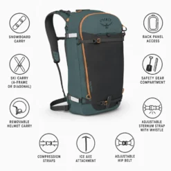 Zaino Osprey Soelden 25 Cascade Blue Raven Black