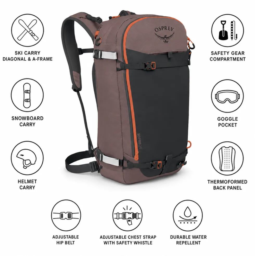 Zaino Osprey Sopris 25 Magma Brown Raven Black