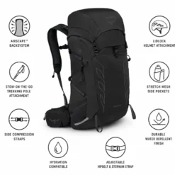 Zaino Osprey Talon 33 Black Coal Grey