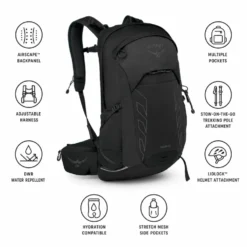 Zaino Osprey Talon 22 Black Coal Grey