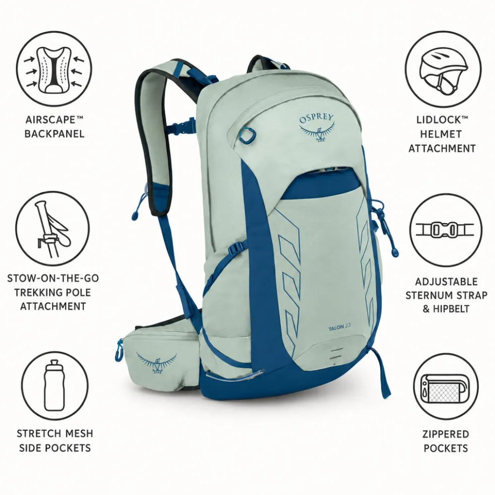 Zaino Osprey Talon 22 Frosty Mint Green Night Shift