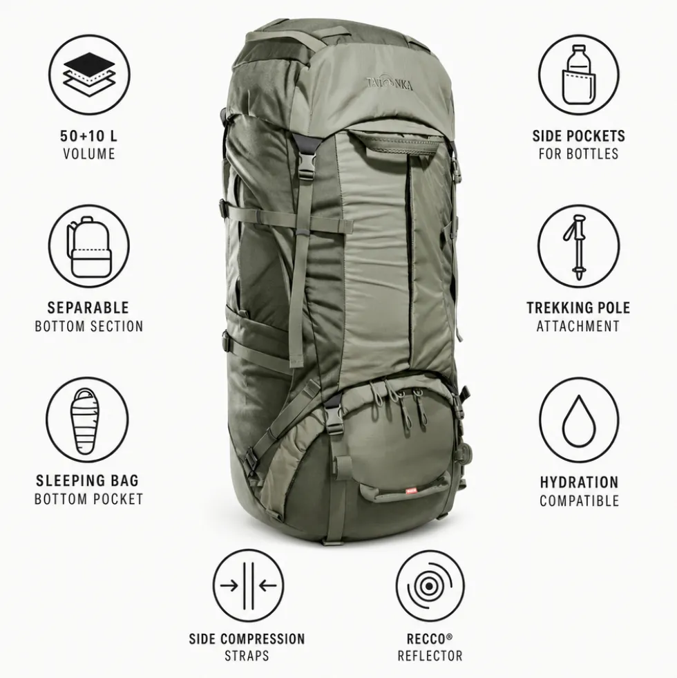 Zaino Tatonka Yukon Carrier Pack 50+10 Olive